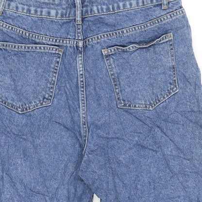 RR Womens Blue Cotton Bermuda Shorts Size 10 Regular Zip