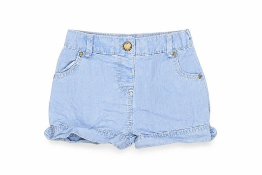 TU Girls Blue Polyester Capri Jeans Size 12-18 Months Snap