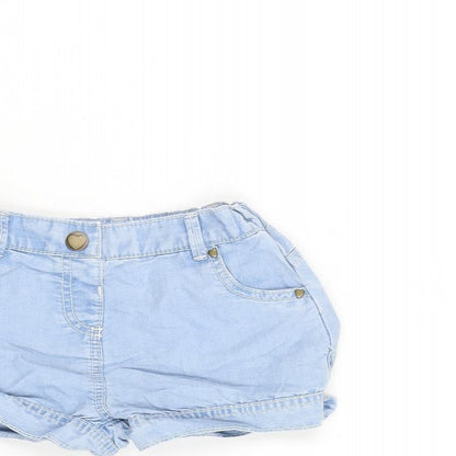 TU Girls Blue Polyester Capri Jeans Size 12-18 Months Snap