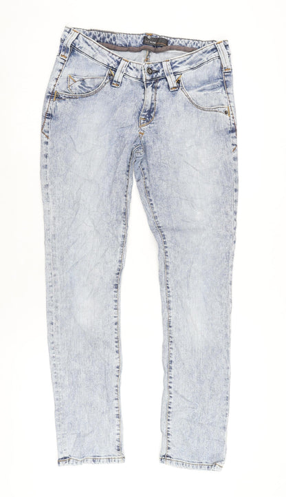 Lee Womens Blue Cotton Blend Straight Jeans Size 30 in L30 in Regular Tie