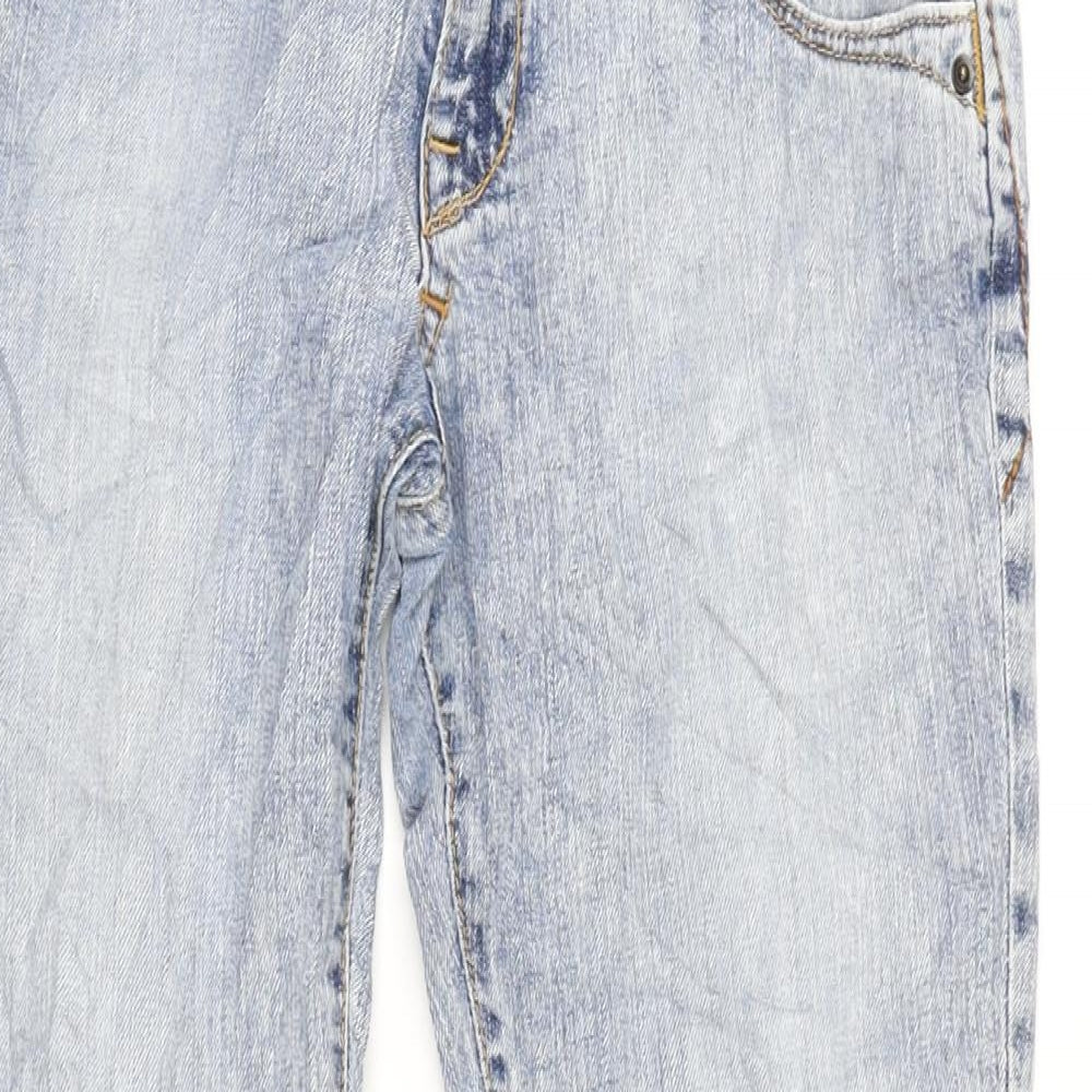 Lee Womens Blue Cotton Blend Straight Jeans Size 30 in L30 in Regular Tie