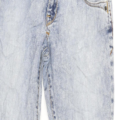 Lee Womens Blue Cotton Blend Straight Jeans Size 30 in L30 in Regular Tie