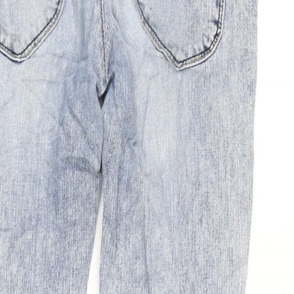 Lee Womens Blue Cotton Blend Straight Jeans Size 30 in L30 in Regular Tie