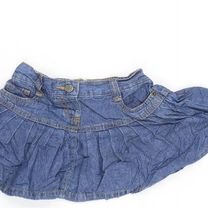 George Girls Blue Cotton Flare Skirt Size 18-24 Months Snap