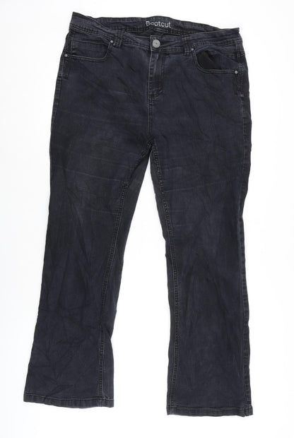 Womens UK Size 34 in Marks and Spencer Regular Fit Bootcut Black Jeans