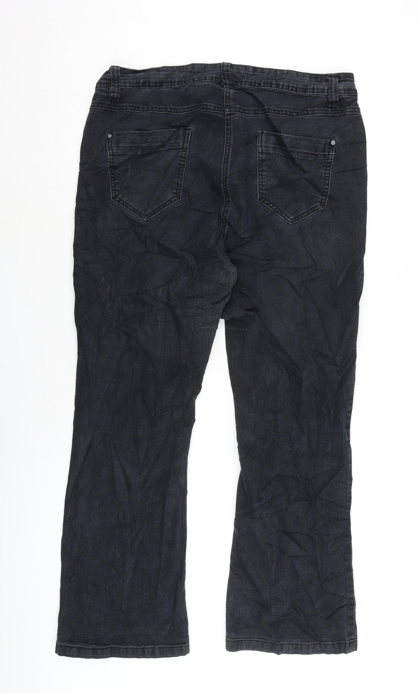 Womens UK Size 34 in Marks and Spencer Regular Fit Bootcut Black Jeans