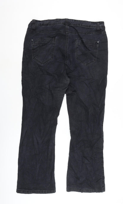 Womens UK Size 34 in Marks and Spencer Regular Fit Bootcut Black Jeans