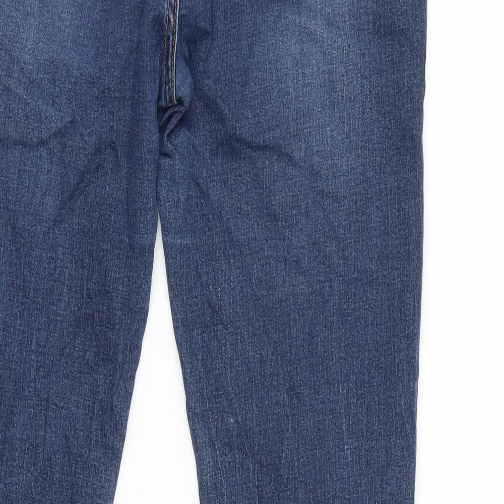 New Look Womens Blue Cotton Blend Skinny Jeans Size 12 L24.5 in Regular Zip