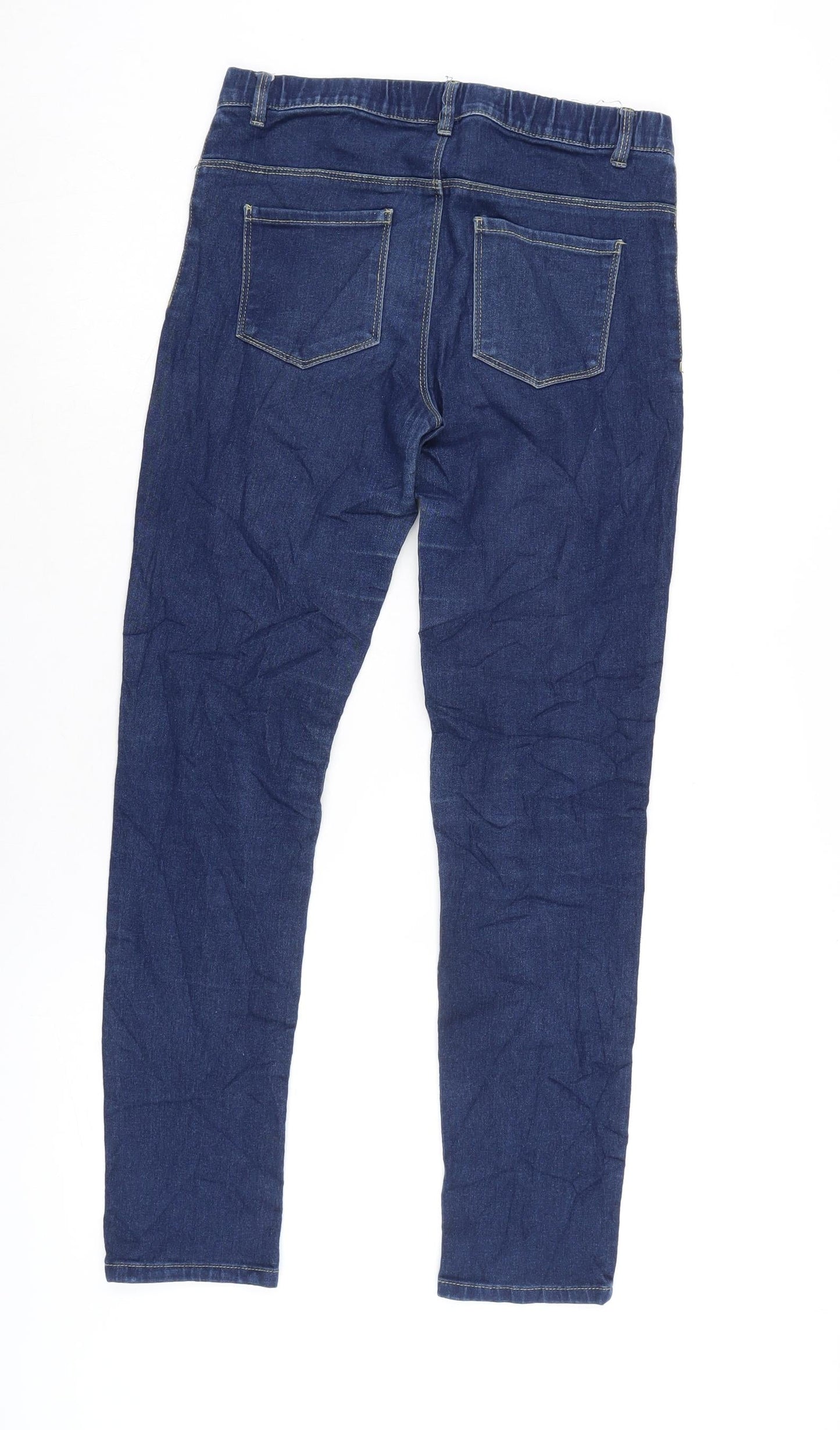 Denim & Co. Girls Blue Ikat Cotton Jegging Jeans Size 12-13 Years L27.5 in Regular