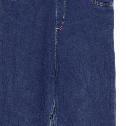 Denim & Co. Girls Blue Ikat Cotton Jegging Jeans Size 12-13 Years L27.5 in Regular