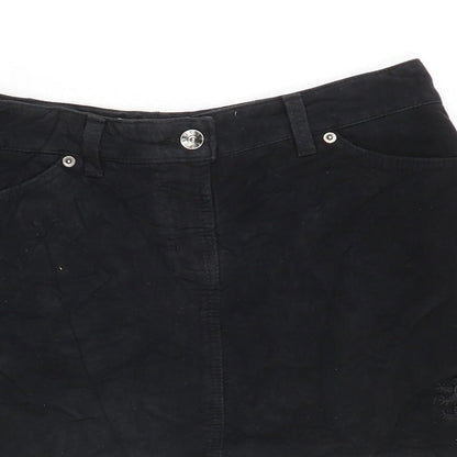 Pringle Womens Black Cotton Mini Skirt Size 10 Zip