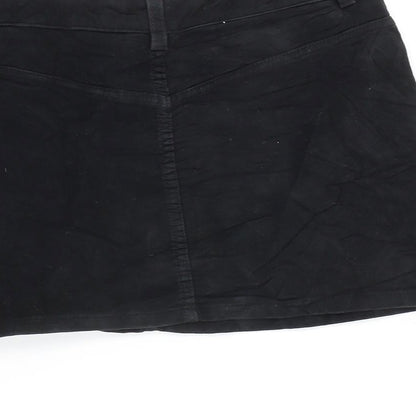 Pringle Womens Black Cotton Mini Skirt Size 10 Zip