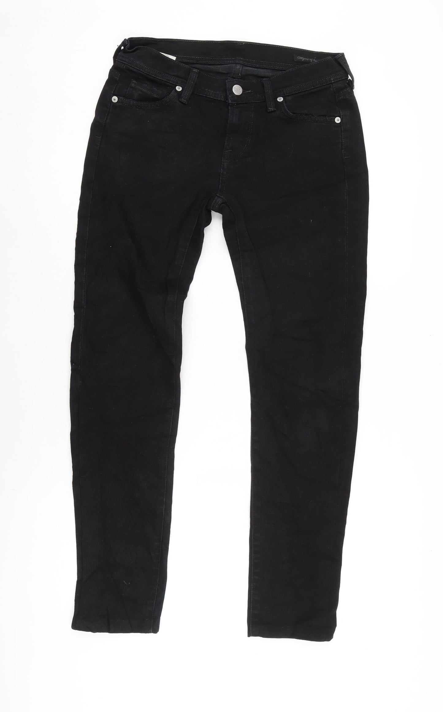 Jerome Denim Womens Black Cotton Blend Straight Jeans Size 28 in L28 in Regular Zip