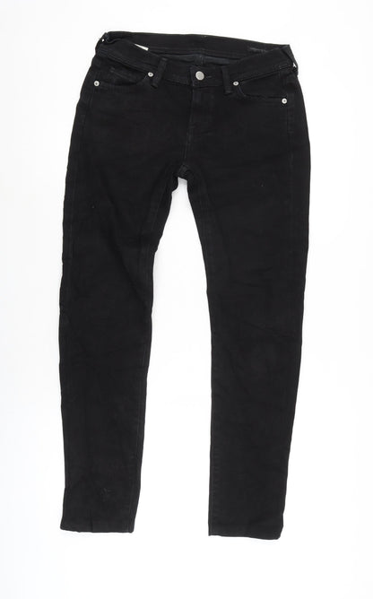 Jerome Denim Womens Black Cotton Blend Straight Jeans Size 28 in L28 in Regular Zip