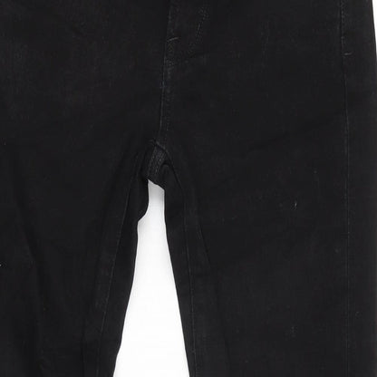 Jerome Denim Womens Black Cotton Blend Straight Jeans Size 28 in L28 in Regular Zip