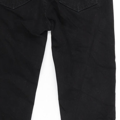 Jerome Denim Womens Black Cotton Blend Straight Jeans Size 28 in L28 in Regular Zip