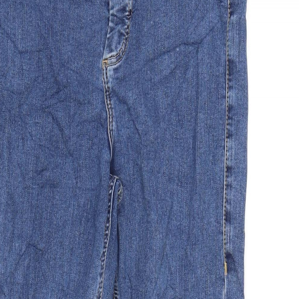 Topshop Womens Blue Cotton Blend Tapered Jeans Size 30 in L25 in Regular Zip