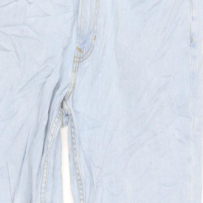 George Mens Blue Cotton Blend Straight Jeans Size 34 in L30 in Regular Zip