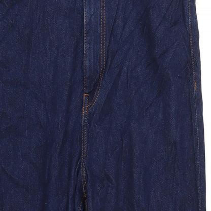 MNG Womens Blue Cotton Straight Jeans Size 12 L27 in Regular Zip