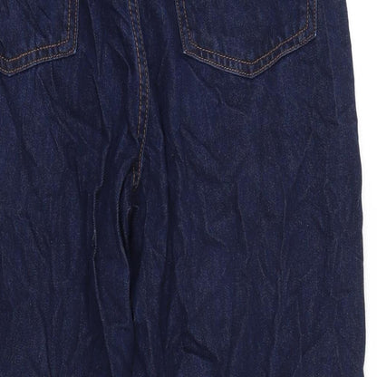 MNG Womens Blue Cotton Straight Jeans Size 12 L27 in Regular Zip