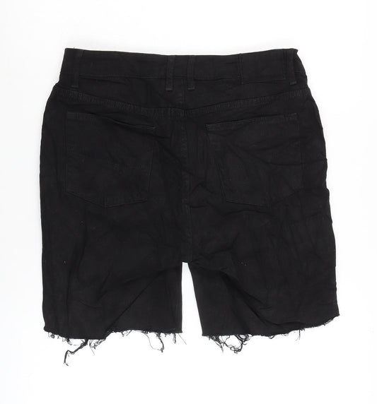 COLLUSION Mens Black Cotton Bermuda Shorts Size 32 in Regular Zip
