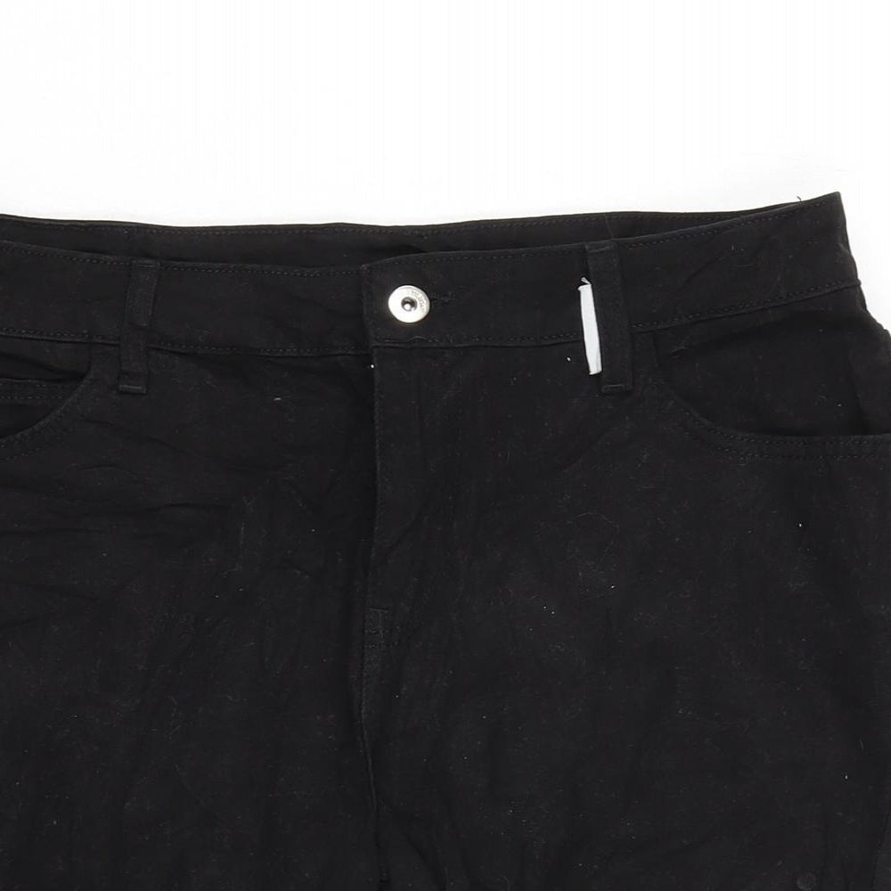COLLUSION Mens Black Cotton Bermuda Shorts Size 32 in Regular Zip