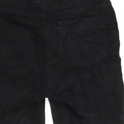 COLLUSION Mens Black Cotton Bermuda Shorts Size 32 in Regular Zip