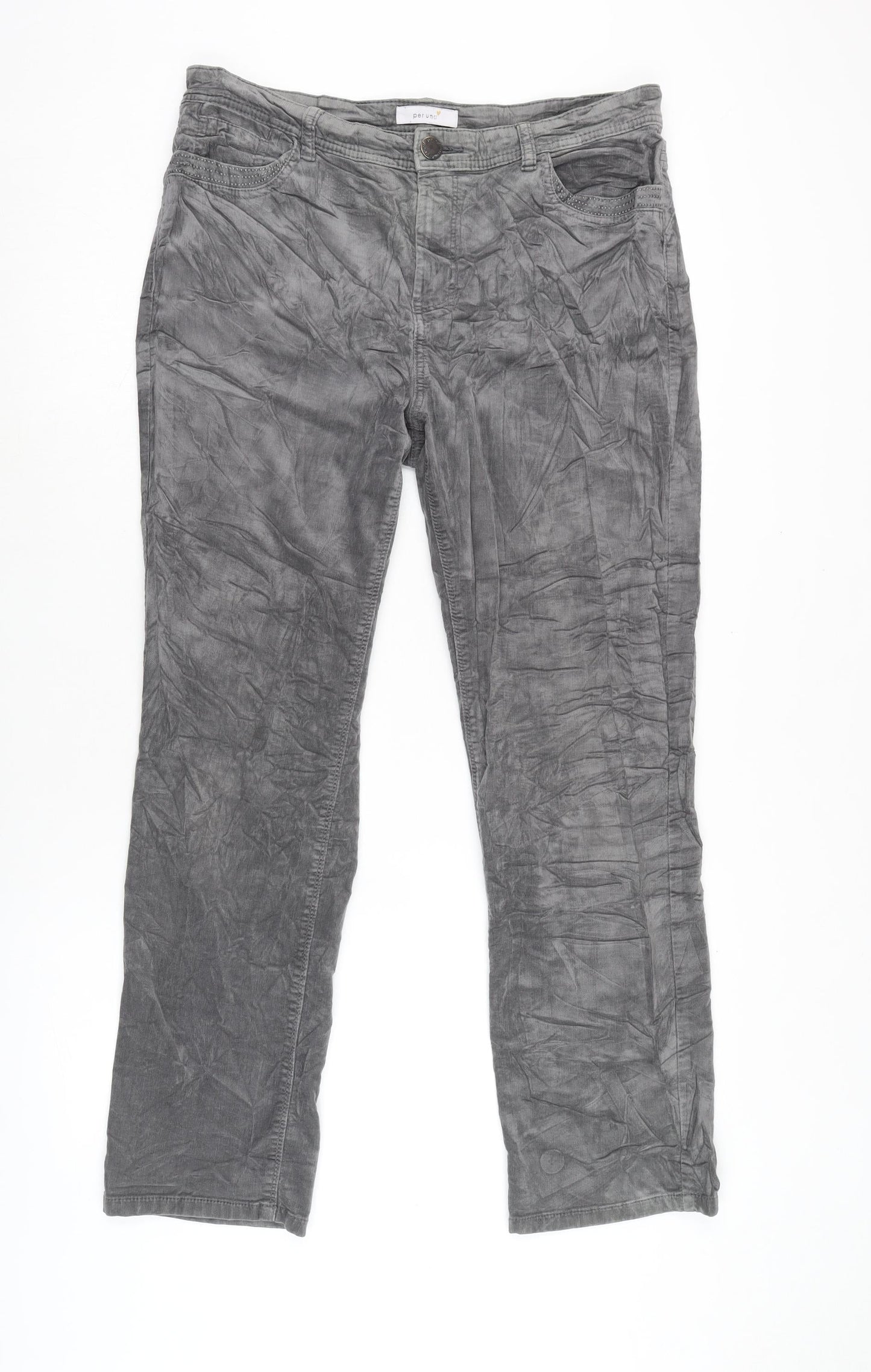Womens UK Size 14 Marks and Spencer Regular Fit  Grey Trousers