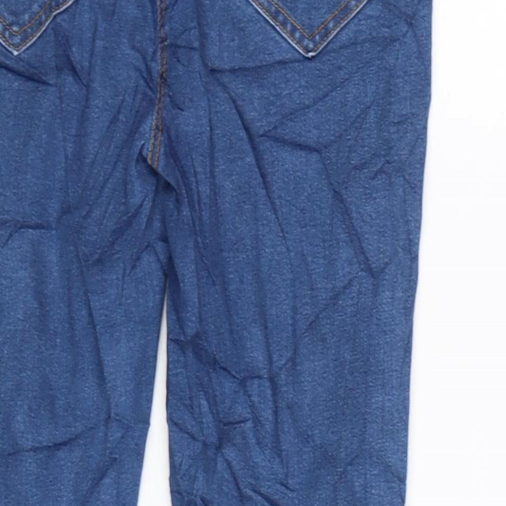 M&Co Womens Blue Cotton Blend Straight Jeans Size 10 L27 in Regular Zip