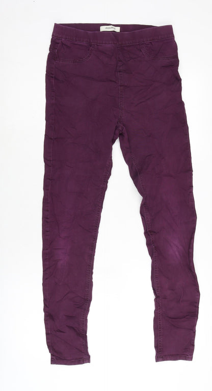 Womens UK Size 10 Marks and Spencer Regular Fit Jegging Purple Trousers