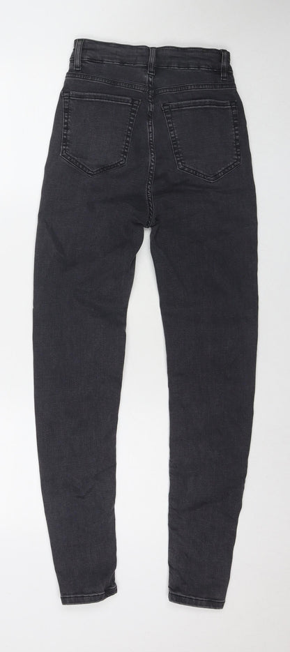 Marks and Spencer Womens Black Cotton Skinny Jeans Size 6 L28 in Regular Zip