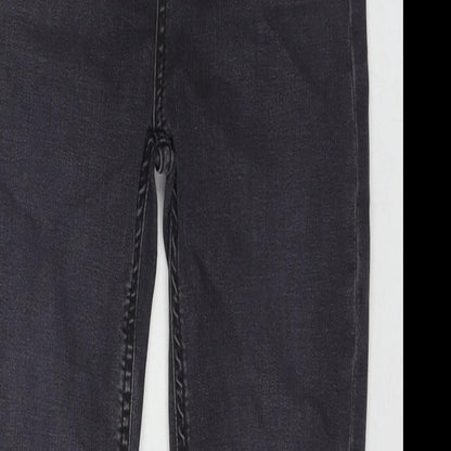 Marks and Spencer Womens Black Cotton Skinny Jeans Size 6 L28 in Regular Zip