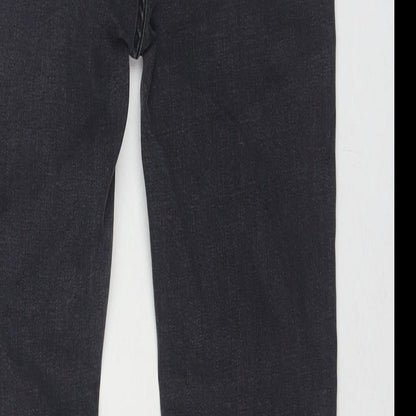 Marks and Spencer Womens Black Cotton Skinny Jeans Size 6 L28 in Regular Zip