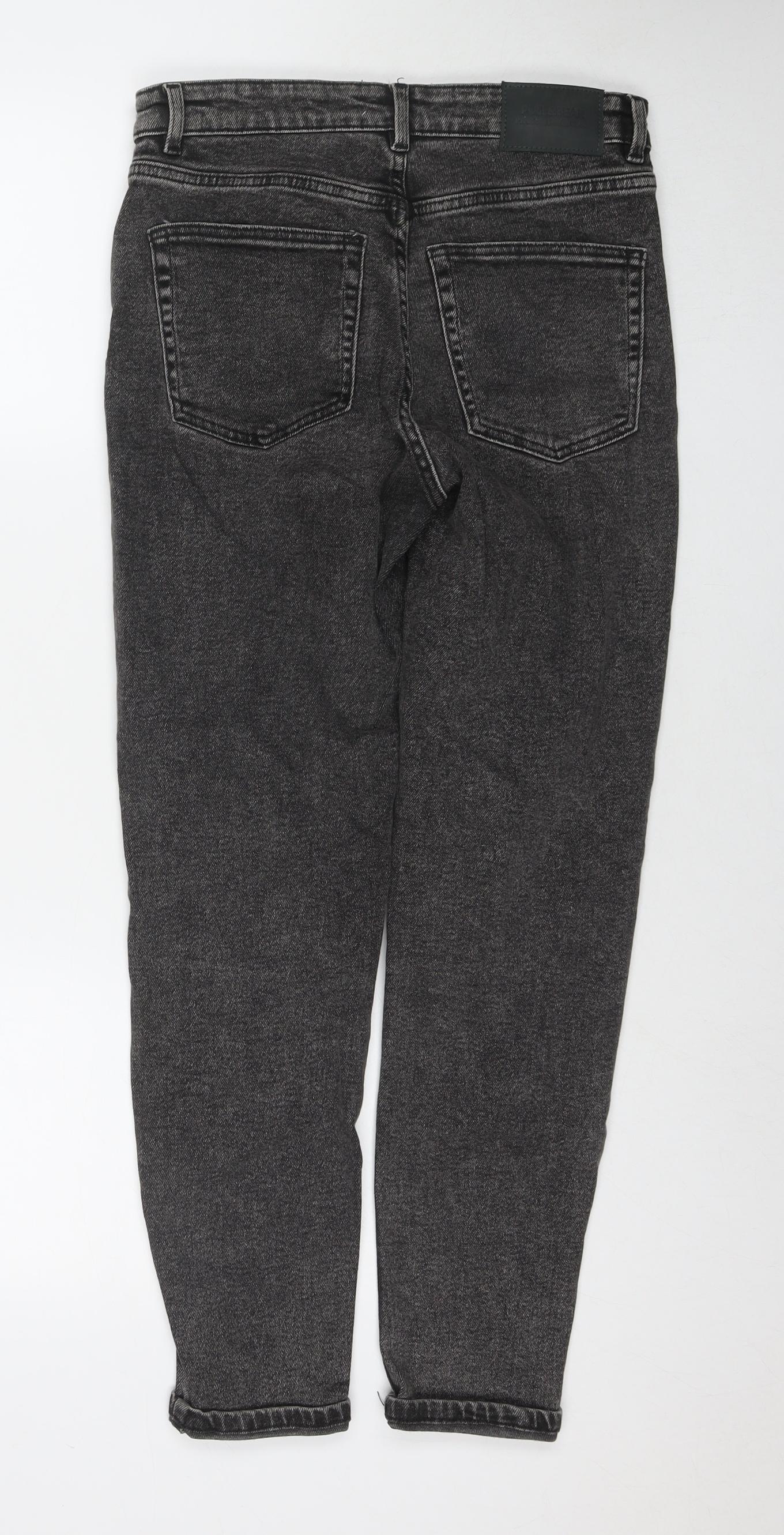 Pull&Bear Womens Grey Cotton Skinny Jeans Size 10 L28 in Regular Zip