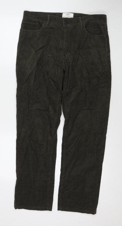 Womens UK Size 34 in Marks and Spencer Regular Fit Straight Green Jeans