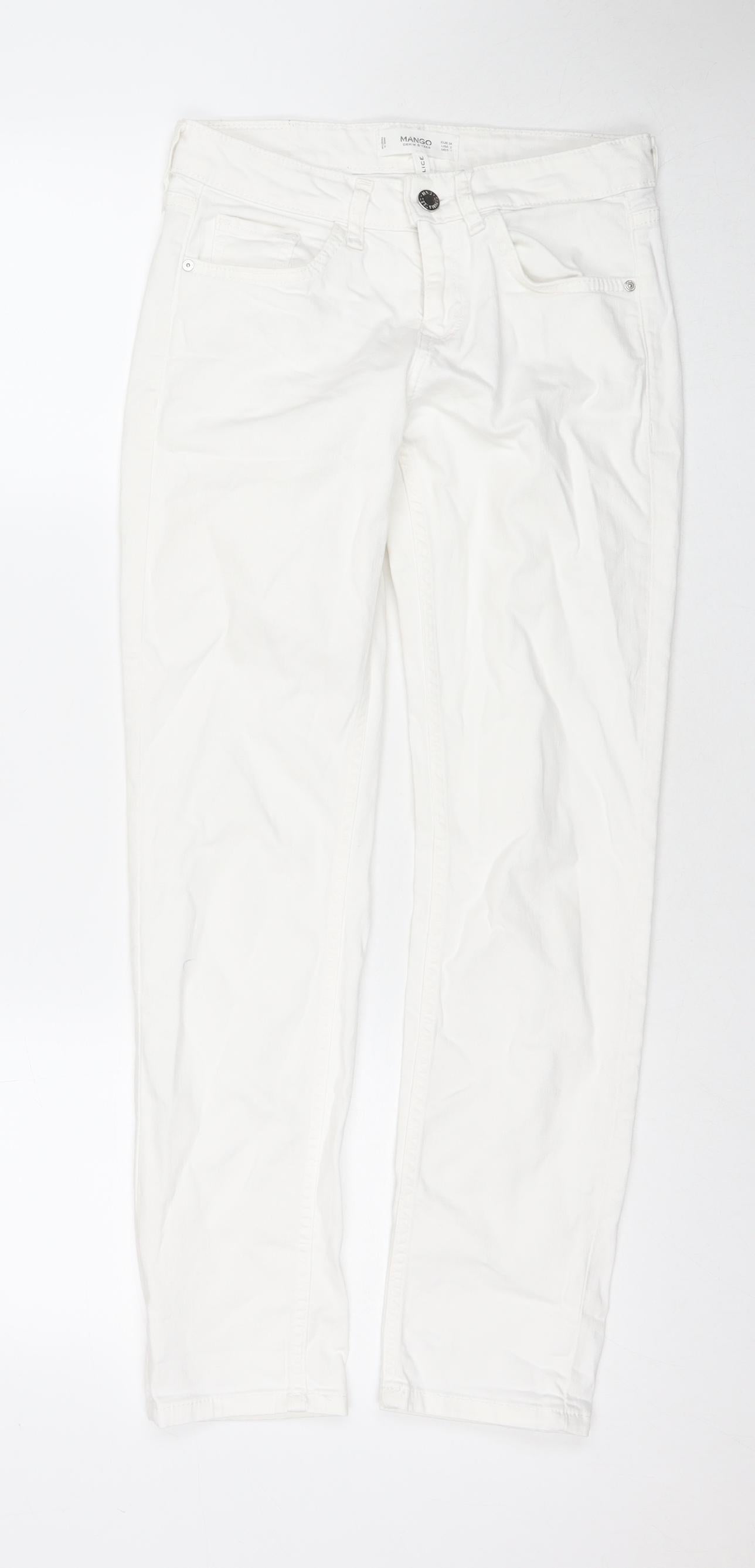 Womens UK Size 6 Marks and Spencer Regular Fit Skinny White Jeans