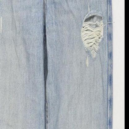 Pull&Bear Womens Blue Cotton Mom Jeans Size 4 L32 in Regular Zip