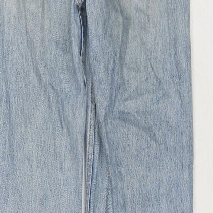 Pull&Bear Womens Blue Cotton Mom Jeans Size 4 L32 in Regular Zip