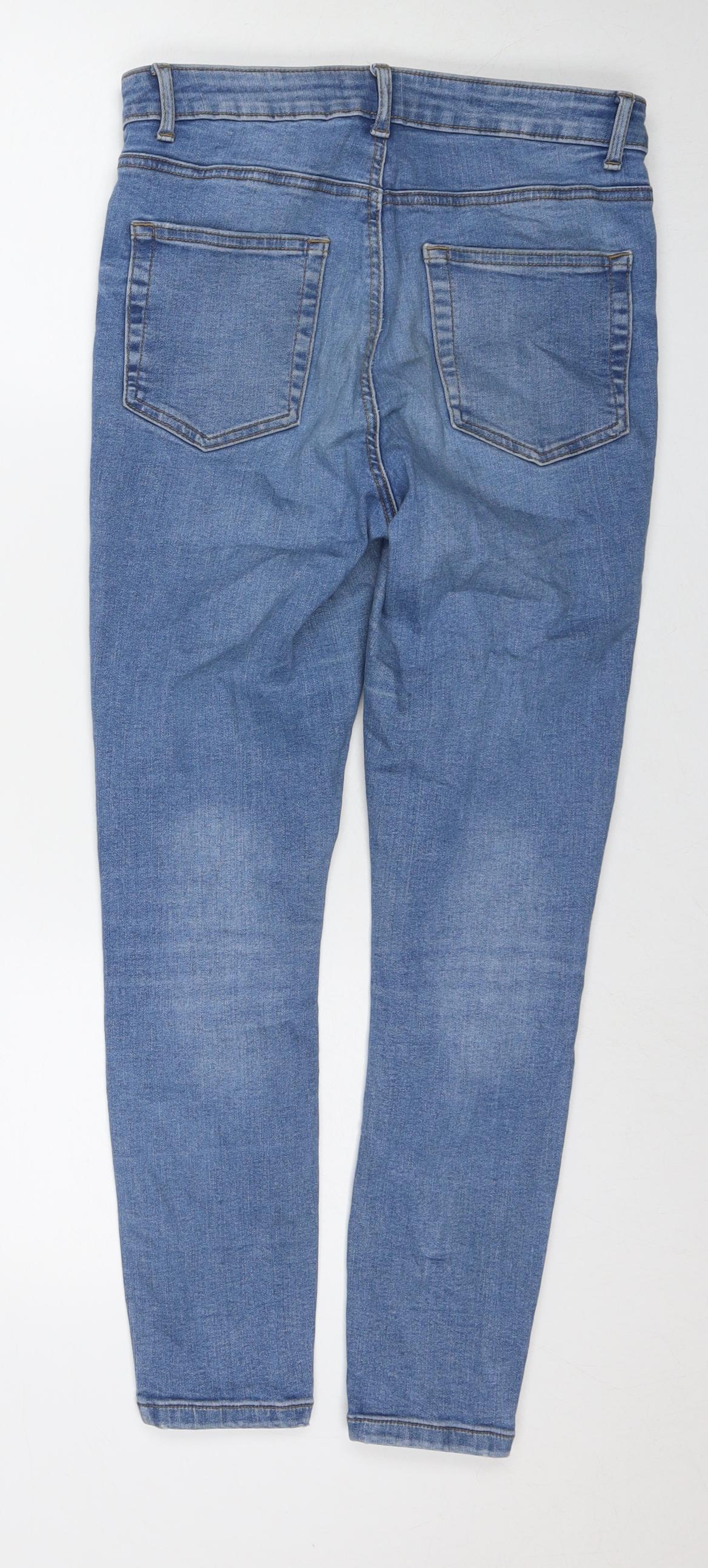Denim & Co. Womens Blue Cotton Skinny Jeans Size 12 L25 in Regular Zip