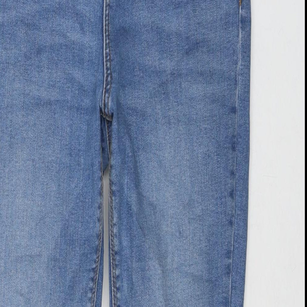 Denim & Co. Womens Blue Cotton Skinny Jeans Size 12 L25 in Regular Zip
