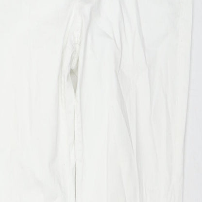 Betty&Co Womens White Cotton Straight Jeans Size 14 L28 in Regular Zip