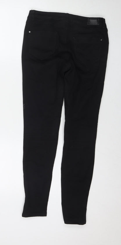 Zara Womens Black Cotton Skinny Jeans Size 8 L28 in Regular Zip