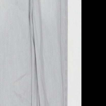 PRETTYLITTLETHING Womens Grey Cotton Skinny Jeans Size 8 L27 in Regular Zip