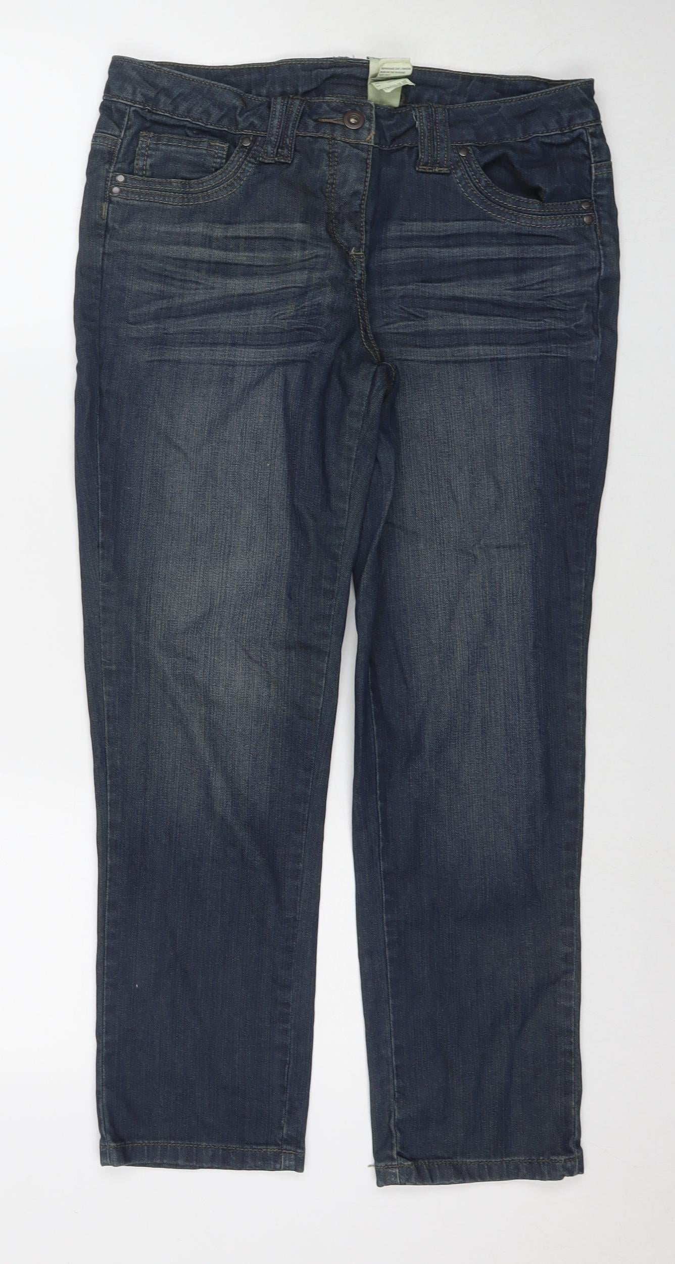 Womens UK Size 12 Camaieu Regular Fit Straight Blue Jeans