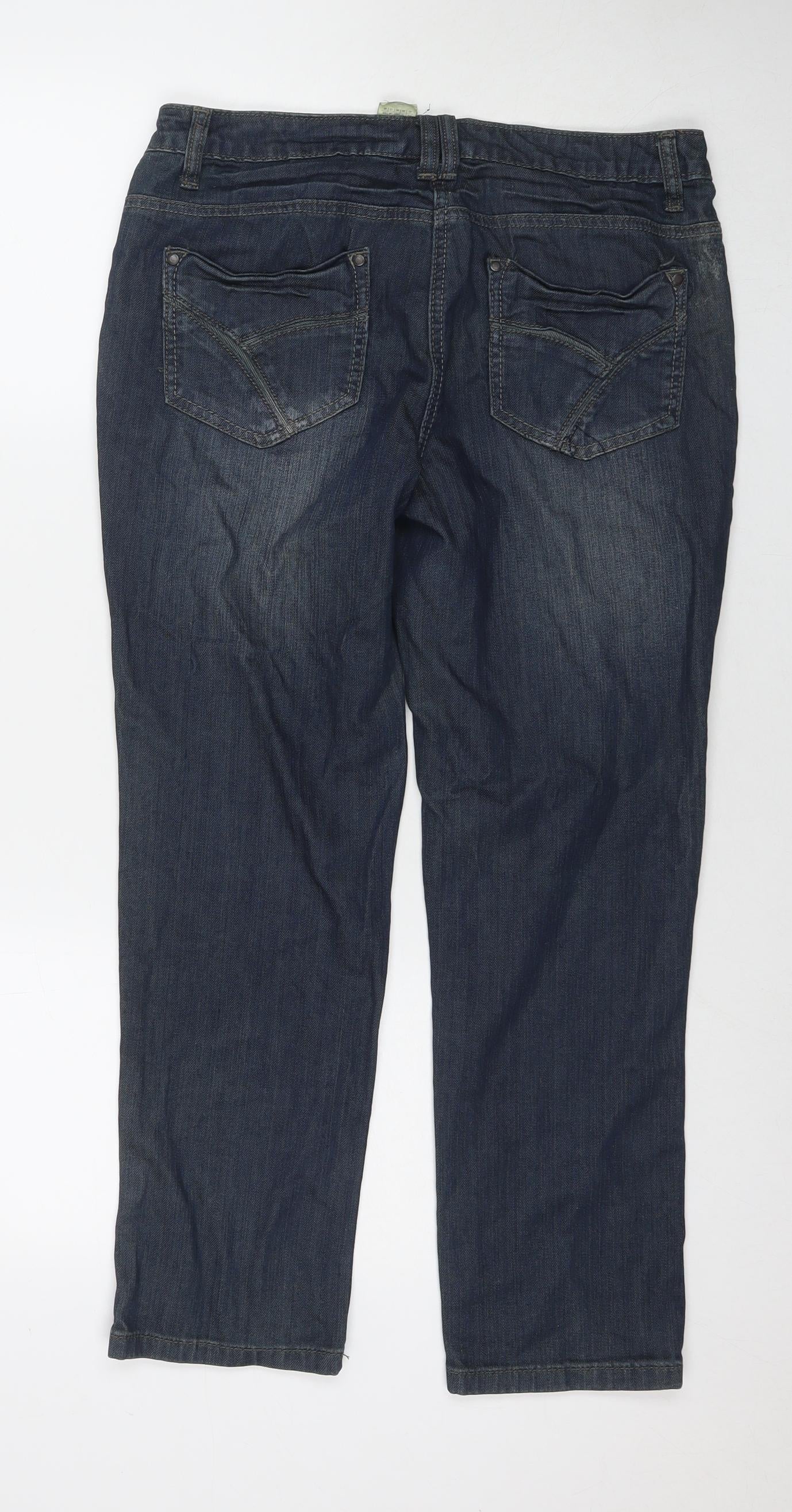 Womens UK Size 12 Camaieu Regular Fit Straight Blue Jeans
