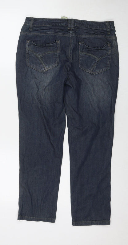 Womens UK Size 12 Camaieu Regular Fit Straight Blue Jeans