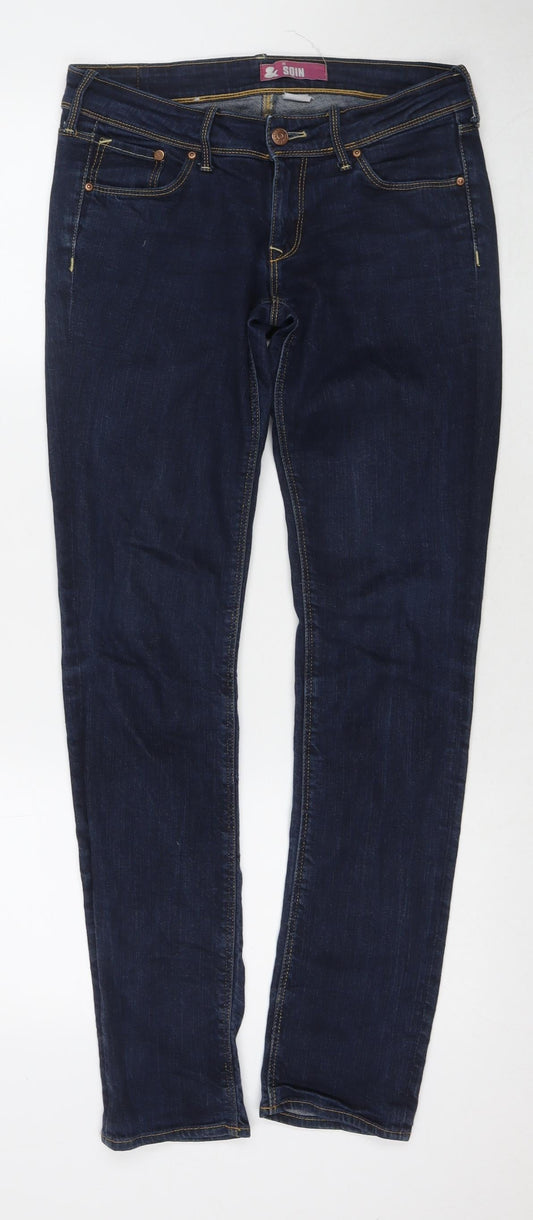 Womens UK Size 27 in H&M Regular Fit Skinny Blue Jeans