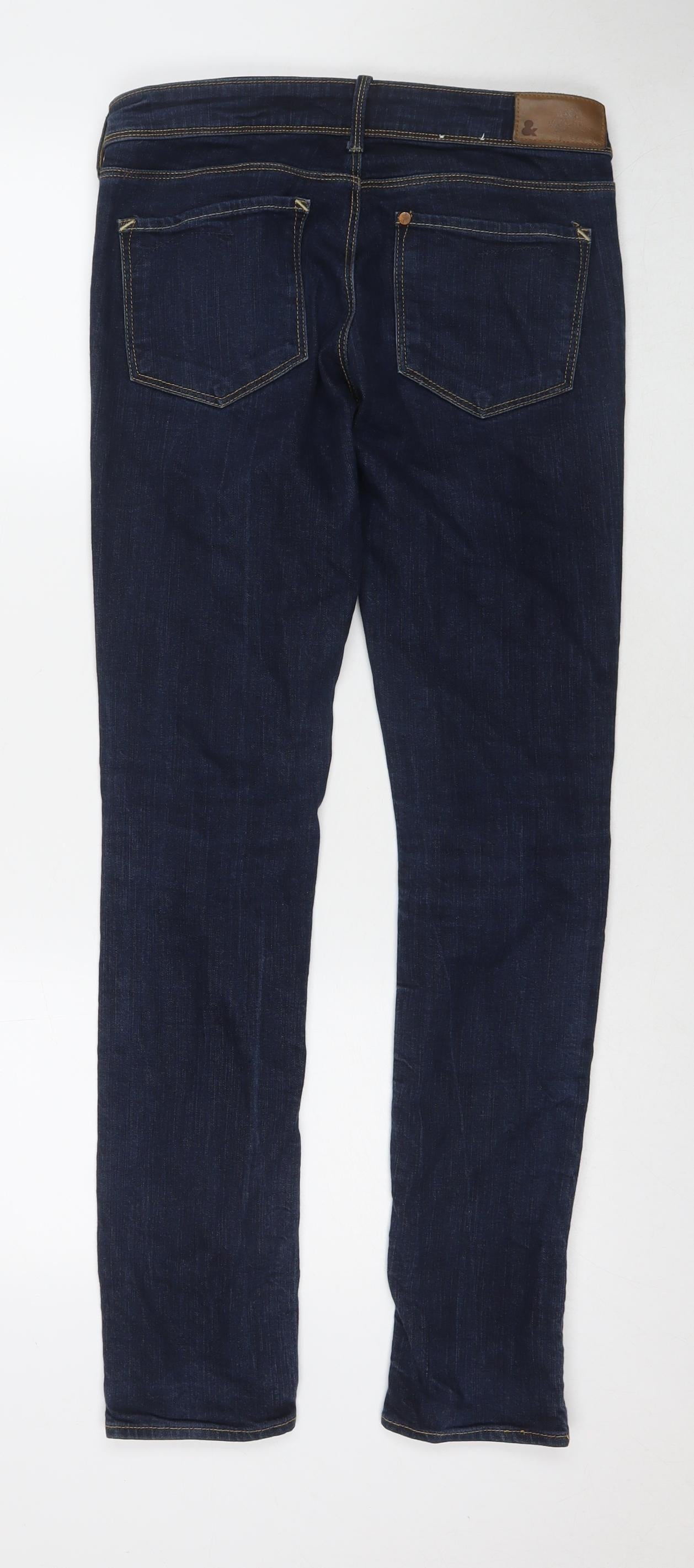 Womens UK Size 27 in H&M Regular Fit Skinny Blue Jeans