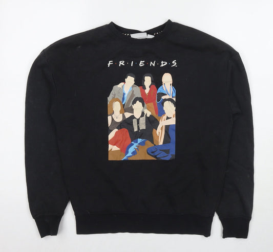 Womens UK Size 2XS Friends Black Pullover Sweatshirt