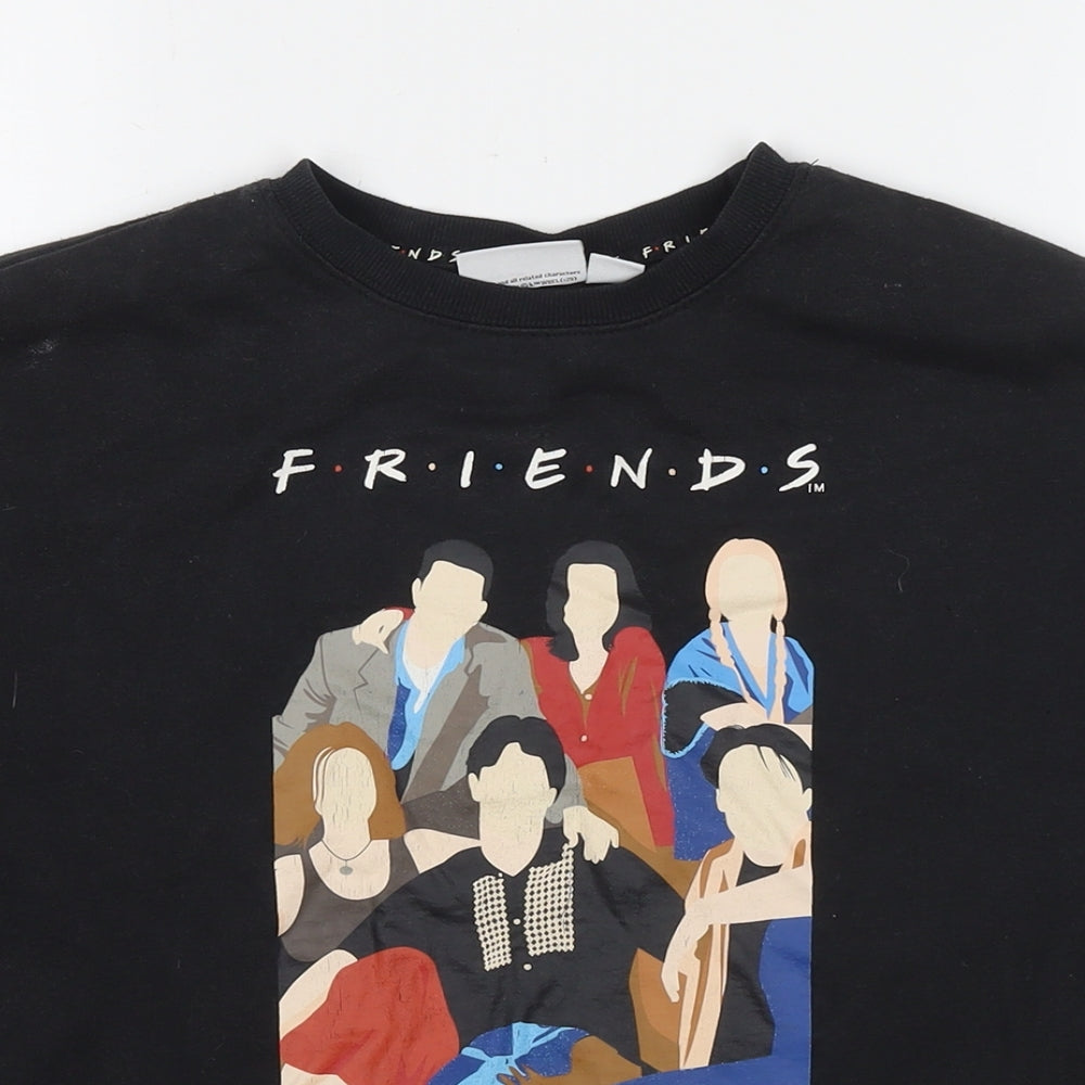Womens UK Size 2XS Friends Black Pullover Sweatshirt